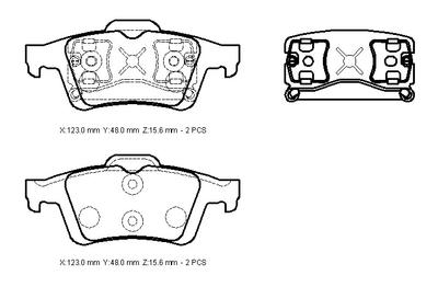 For Ford Focus Sd Hb 2008 2011 Rear Brake Pad Dısc 123X48X15,6 Bramax 4387371
