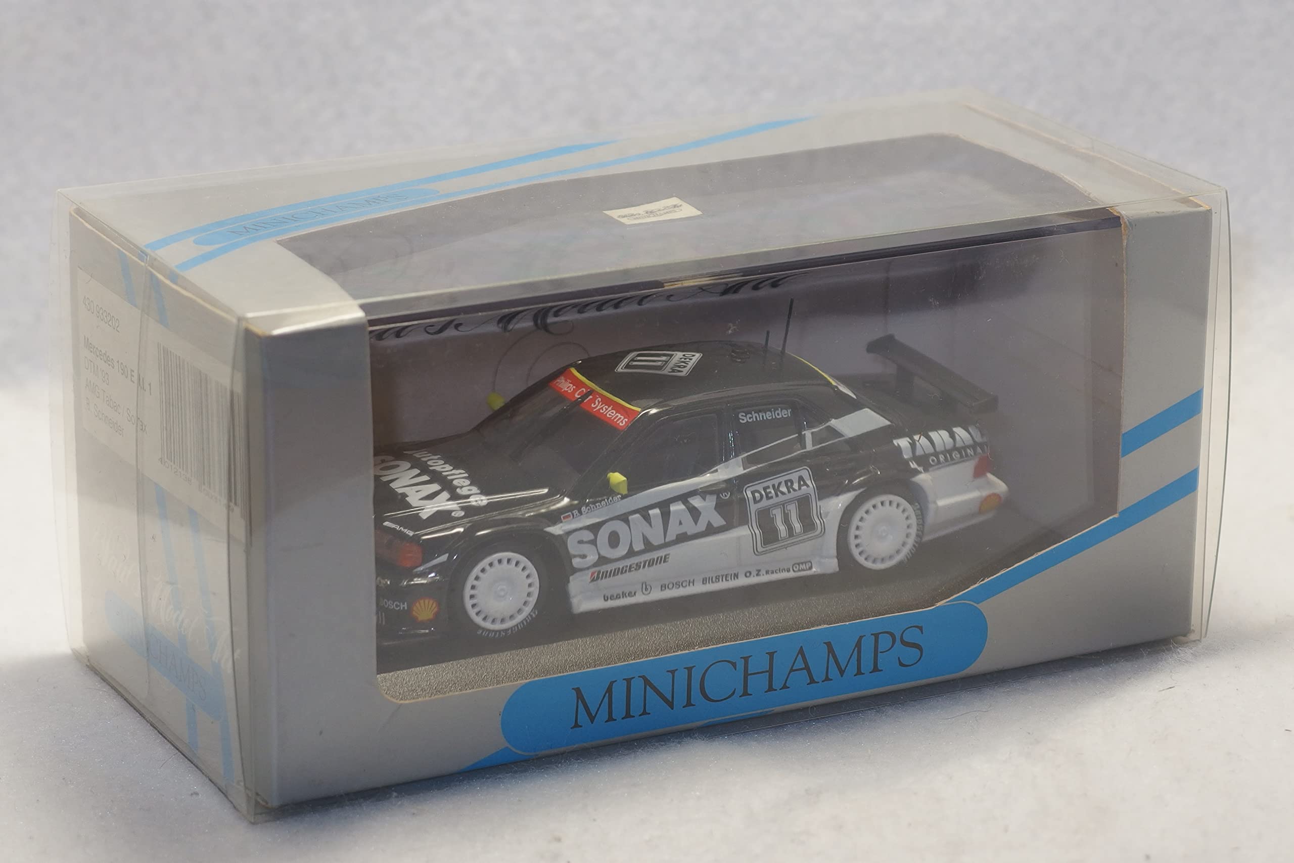 

MINICHAMPS 430933202 Mercedes 190E 1 DTM AMG 4012138003149 PMA 1/43 Kl. #11 93 Tabac/Sonax B.Schneider