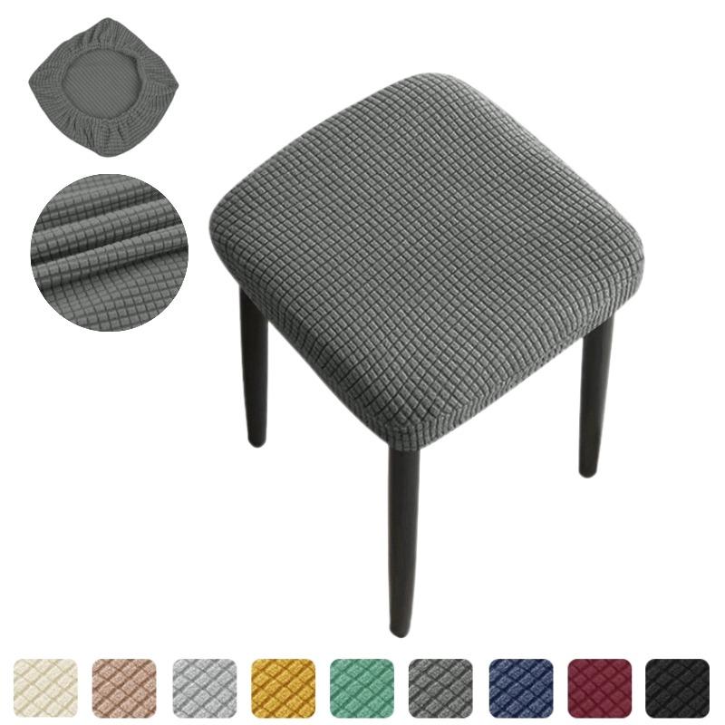 1/4pcs Polar Fleece Stool Cover Durable Elastic Non-slip Chair Seat Protector Slipcover Nordic Style Square Protective Case