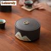 Glazed Painting Colorful Mountains Tea Box Organizer Moisture-proof Japanese Storage Tank Containers Tea Caddy Teaware Ornaments