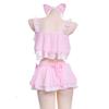 Sexy Dessous Anime Lolita Mädchen Dienstmädchen Katze Uniform Niedlich Rosa Katzenohren Chiffon Kleidung Dienstmädchen Outfit Cosplay Kostüm