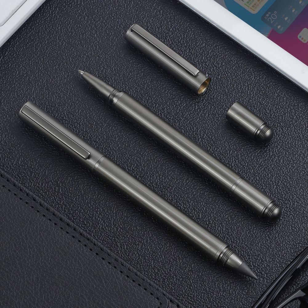 Black Ink Metal Ballpoint Pen Dual-Function Black Ink Pen Portable Gel Pens School Supplies