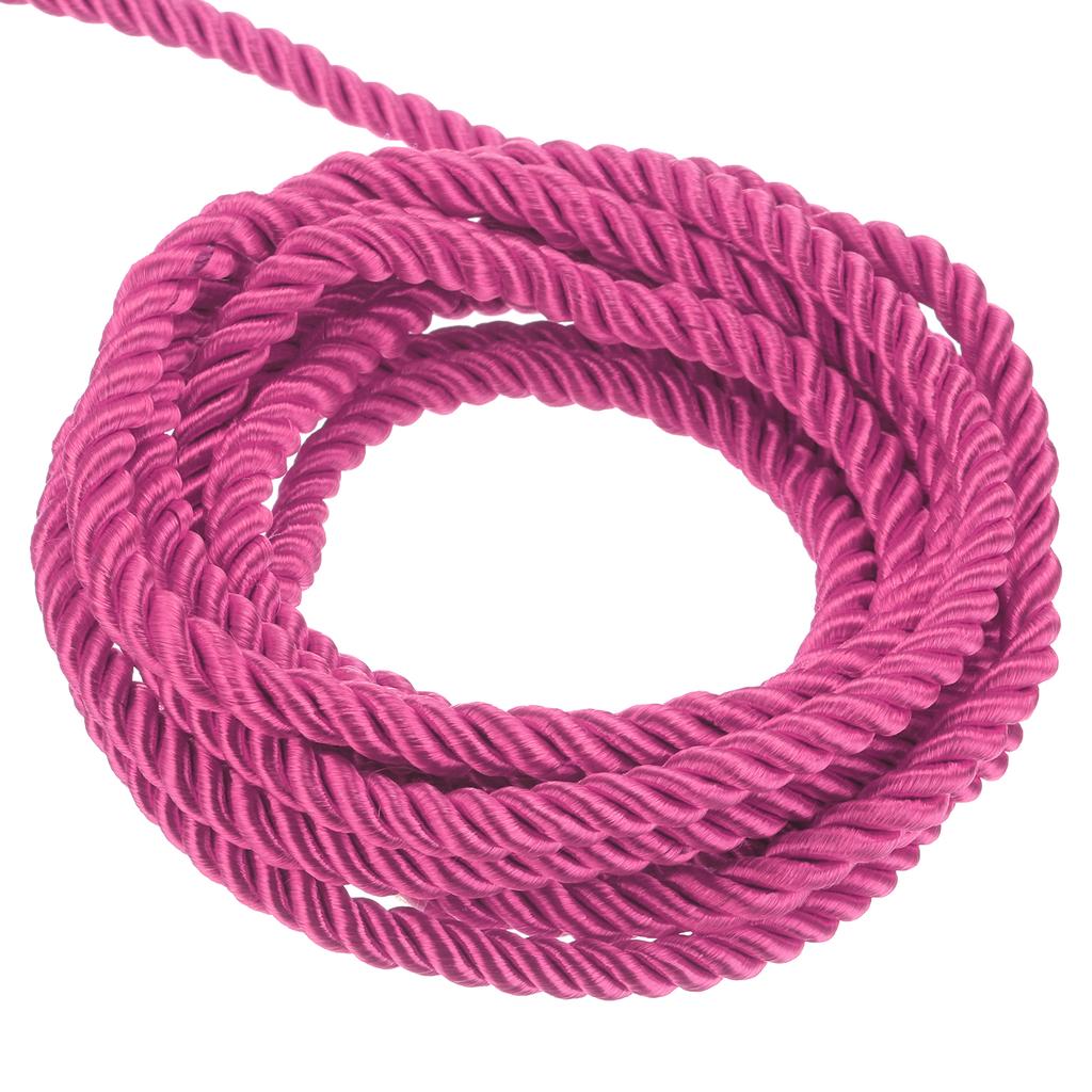 Uxcell Pletená šňůra 11 yardů 5 mm 3vláknová motouzová pletená šňůra lesklá nit Šňůrka pro řemesla Dárková taška Záclona Vánoční dekorace