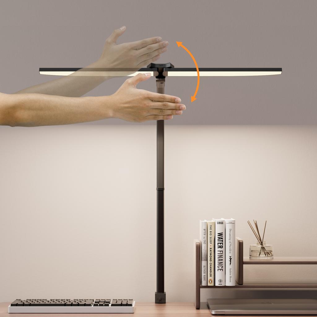 Double Head Swing Arm Desk Lamp RGBCW LED Office Light RGB Color Changing Light Music Sync Touch