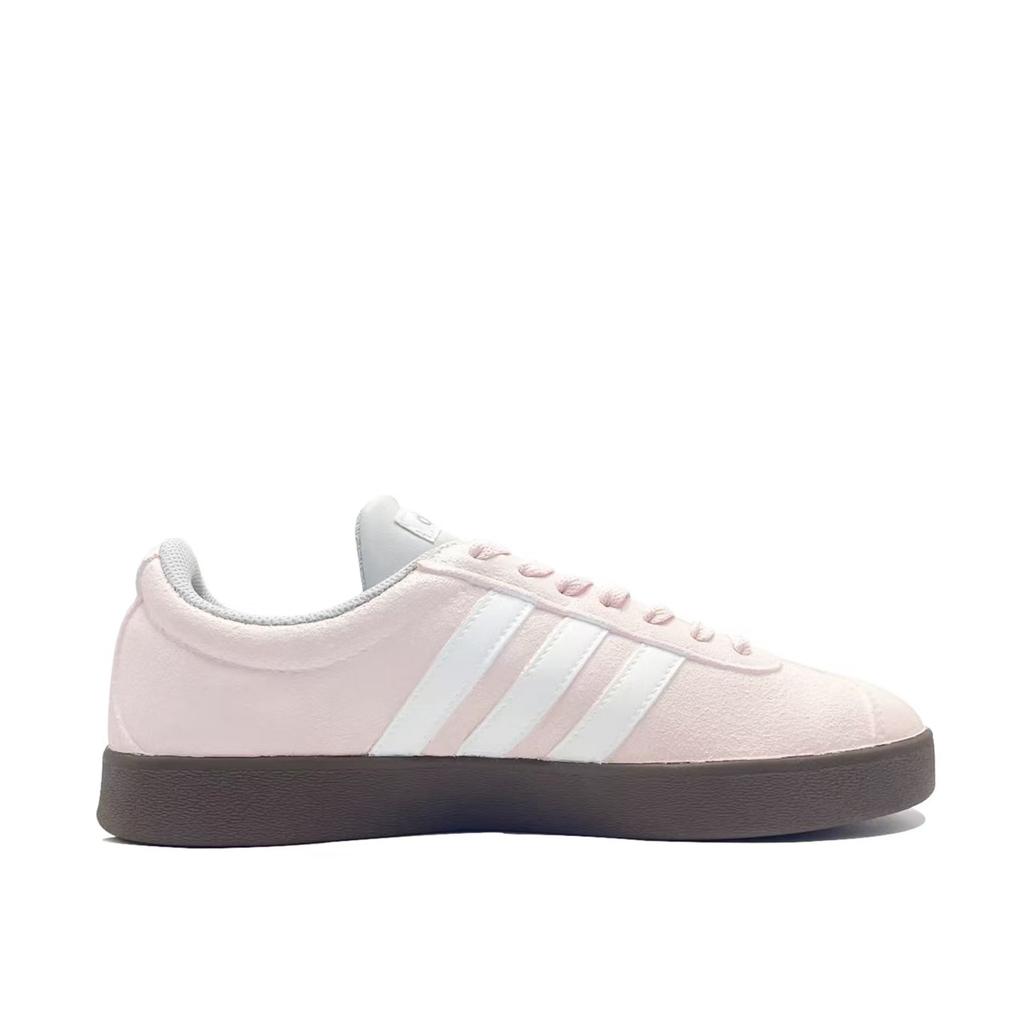 adidas VL COURT 2.0 Lifestyle Pink Glow Lightweight Low Top Skateboard Shoes Unisex Pink White HQ1802(Team847-)
