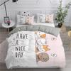 Cartoon Cat Down Comforter Set Bedding Set 3-piece Duvet Cover Set