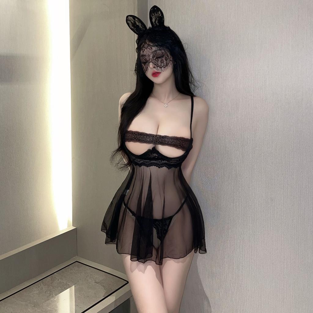 Sexy sexy Dessous sexy Perspektive Netzspitze Pyjama Leidenschaft Versuchung hohl frei offen Uniform Nachthemd