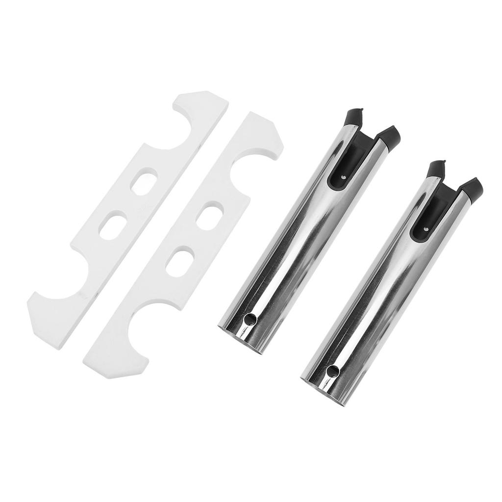 Stainless Steel Fishing Rod Holder 2 Link Tubes Heavy Duty Fishing Rod Rack for Marine Yacht Camper RV Fishing Boat