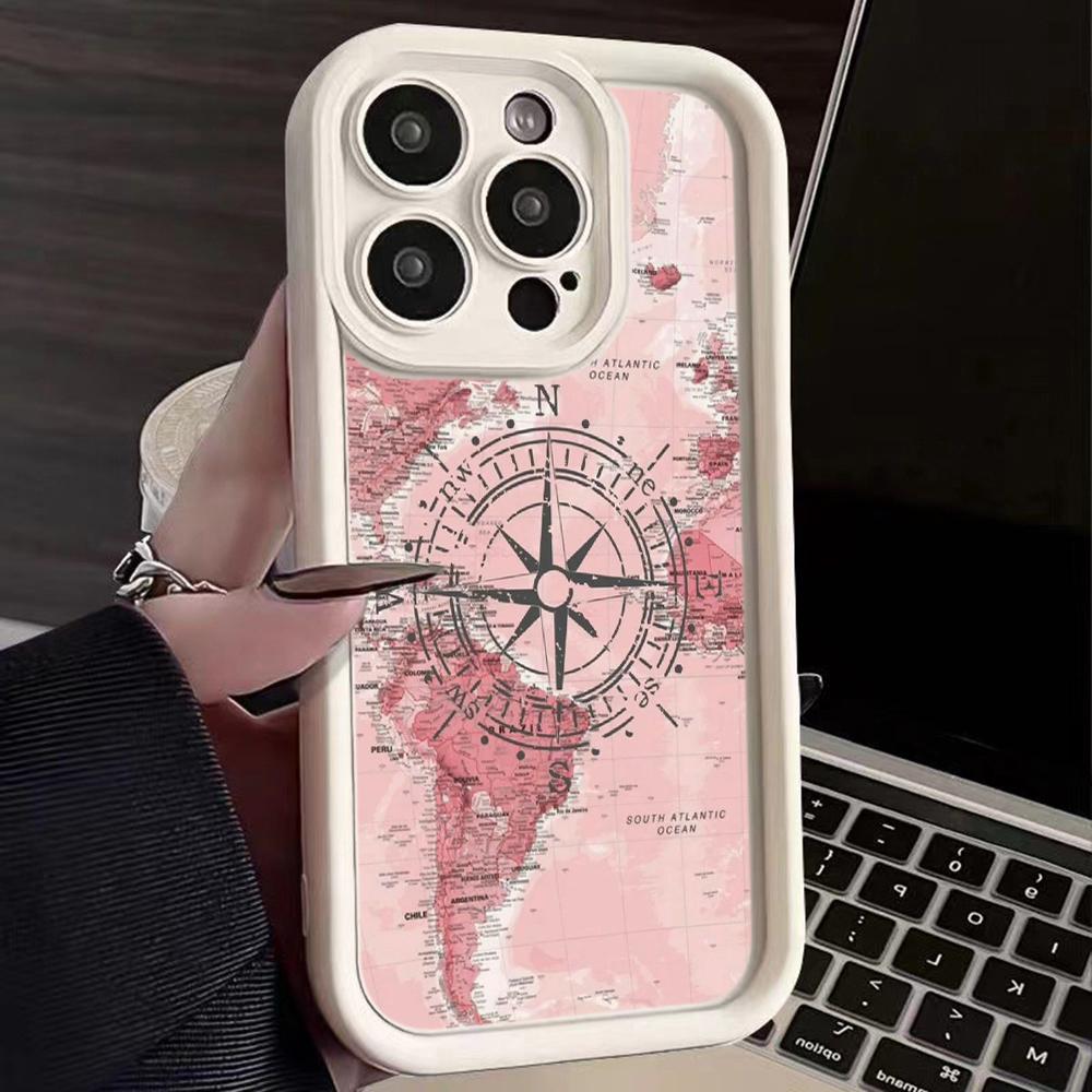 LZ24 Map airplane trajectory art Silicone Phone Case for Infinix Smart9 Hot 40i Tecno Camon20 Moto G22 G30 OnePlus Google Pixel9 Shockproof Back Cover
