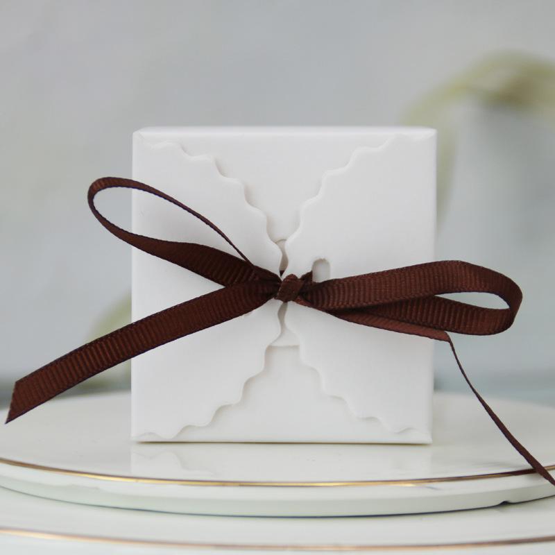 

European Candy Box, Simple Square Wavy Kraft Paper Happy Candy Box, Wedding Gift Packaging Box