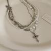 Multi Layer Cross Pearl Choker Clavicle Necklace For Women Fashion Jewelry