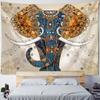 Elephant tapestry wall hanging, Bohemian, hippie, European style, living room, bedroom tapestry, home wall decoration, blanket