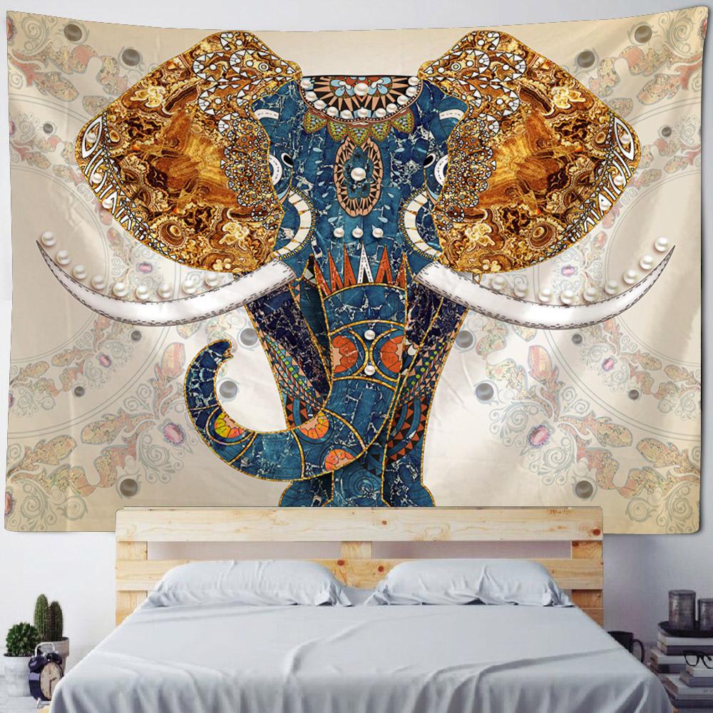Elephant tapestry wall hanging, Bohemian, hippie, European style, living room, bedroom tapestry, home wall decoration, blanket