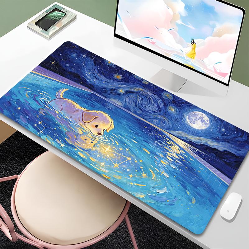 Mouse Mats Artistic style Cartoon Desk Mat Large Gaming Accessories Natural Rubber Mouse Pad Cute dog Mousepad Non-Slip Carpet