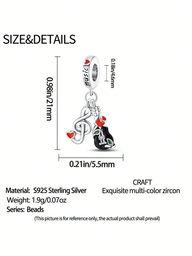 Charms Plata Copper Colors Musical Piano Beads Charm Pendant For Original Bracelet For Women Diy Jewelry Love Gift