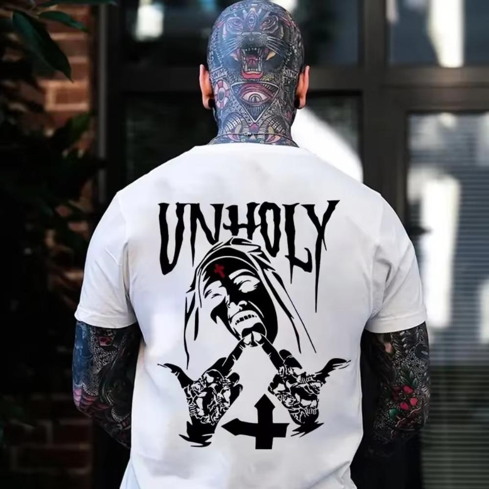 Summer Hot Weird Elastic T-Shirt Man Quick Dry Material Fashion Clothes Personalized Pattern Short Sleeve Trendy Element Cool