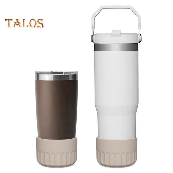 Plastic Water Cup Bottom Protector Water Bottle Protective Boot Sleeve with Non-slip Suction-Cup Bottom Anti-scalding Flask Cup Bottom Bumper
