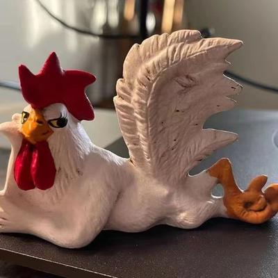 Lying Big Rooster Resin Sculpture Creative Home Desktop Decoration Ornament
