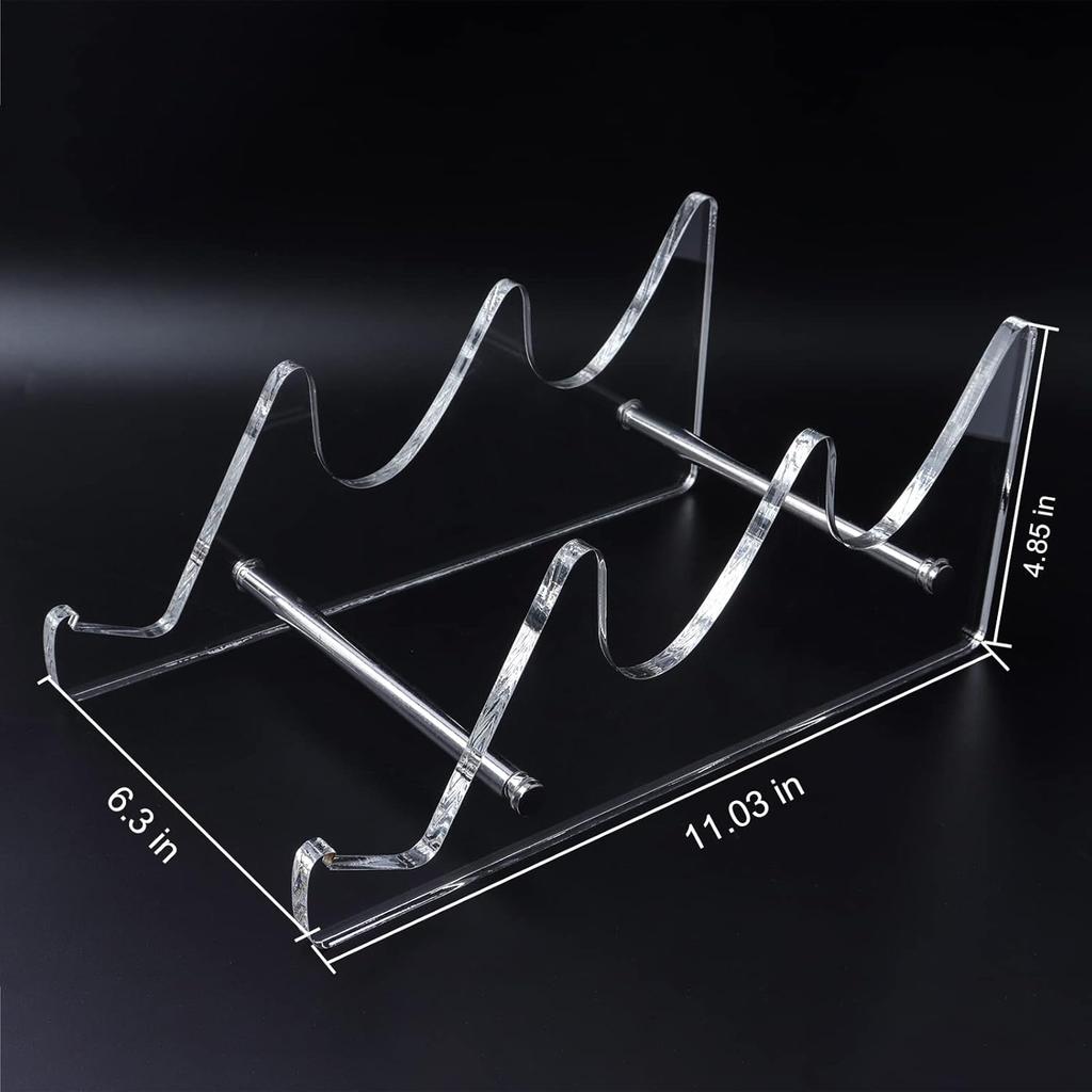 Hyekit 3-Tier Mechanical Keyboard Display Stand - Transparent Super Thick Acrylic Frame Holder - Gaming Keyboard Plate Holder