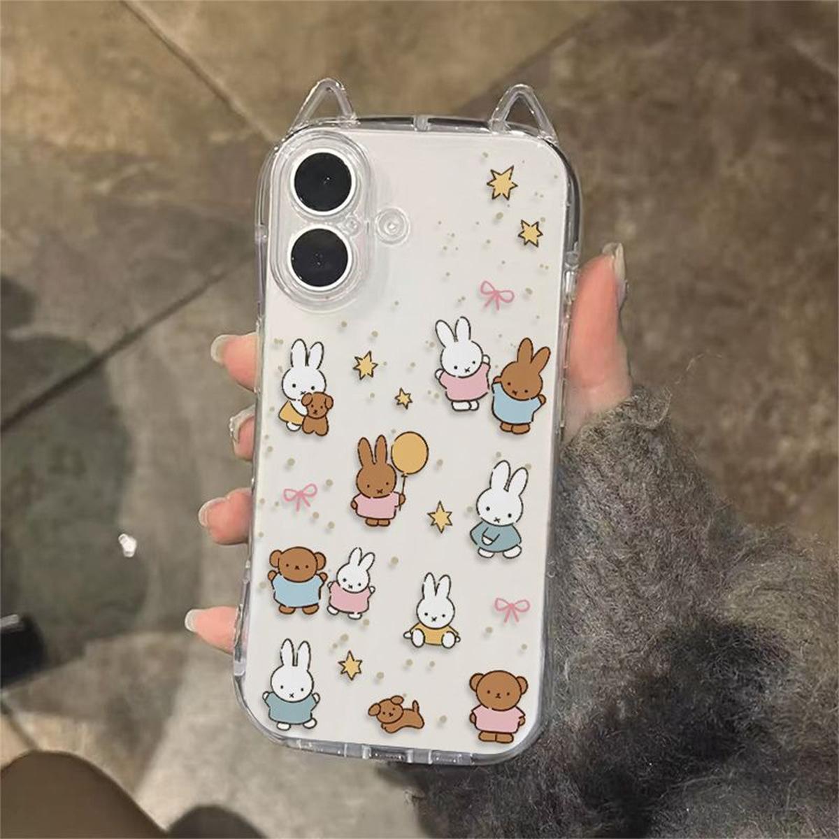 

New 3D Three-dimensional Cat Ears Mobile Phone Case for Apple for IPhone Mobile Phone Case 13 Xiaoxin Mobile Phone Case Protective Cover For iPhone 16PROMAX