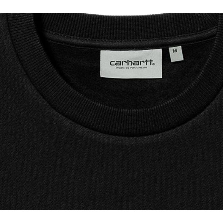 Carhartt WIP FW22 Letter Print Pullover Long Sleeve Sweatshirt Men Sweatshirt Black I031242-0D2-XX