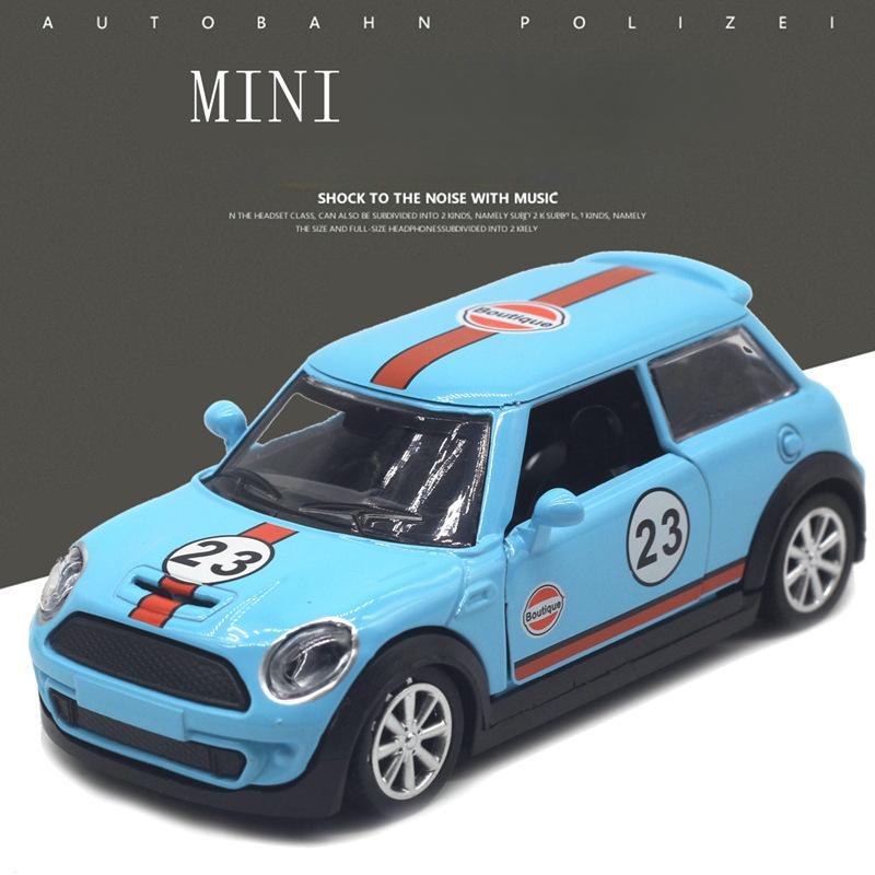 1/32 BMW Mini Cooper Oldtimer Hochsimulations-Diecast-Metalllegierungsmodellauto Rückzugsammlung Kinderspielzeug Geschenke
