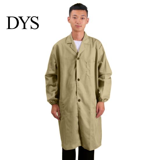 Mid-length Outwear Women Men Work Coat Lapel Long Sleeve Elastic Cuffs Solid Buttoned Jacket Washable with Pocket Single Breasted Three-dimensional