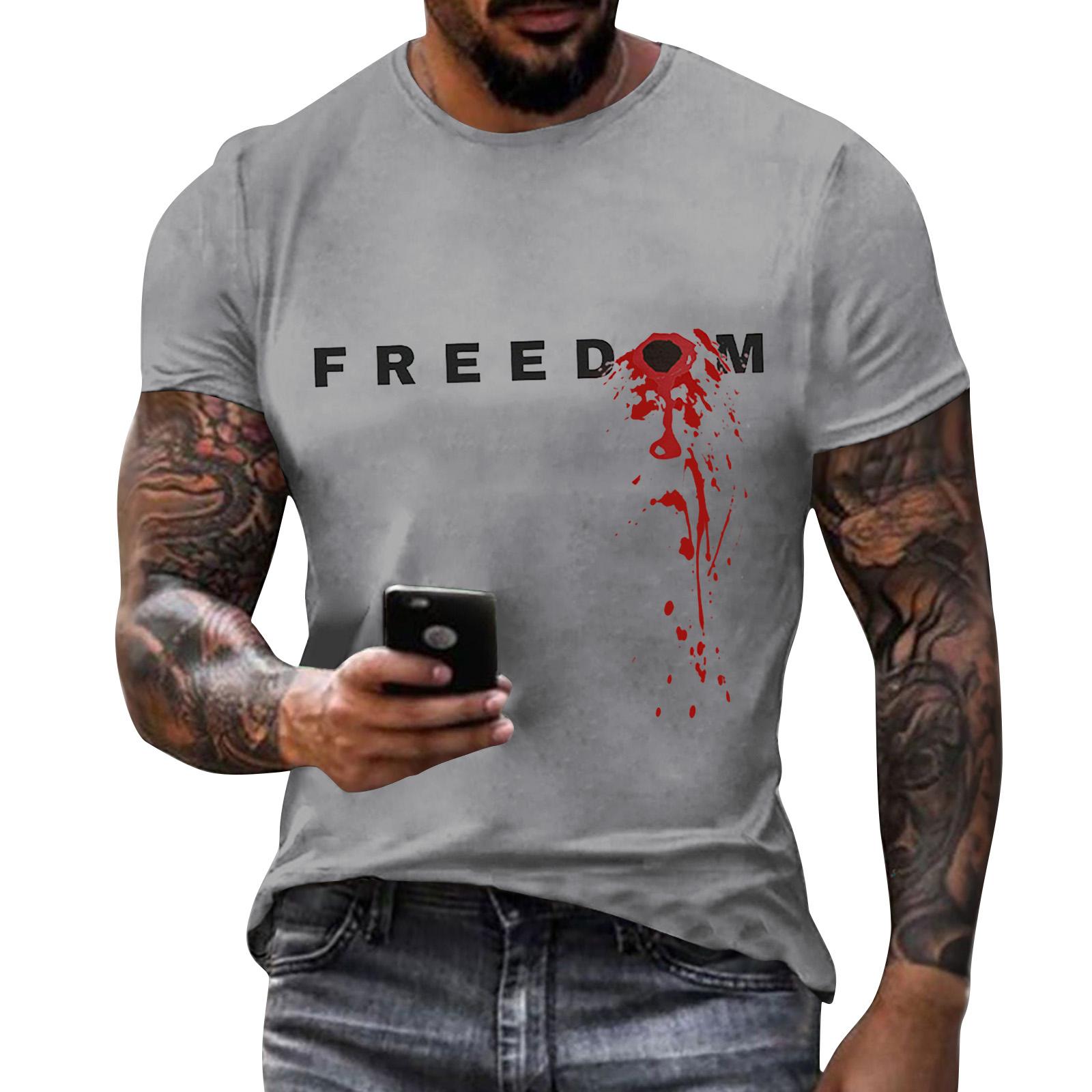 

Мужская футболка с коротким рукавом с принтом Мужская свободная повседневная футболка с коротким рукавом XXL