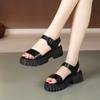 Fashion Women's Platform Sandals One-word Buckle Summer Women's Non-slip Casual Open-toe Shoes 2024 New Women's Fashion Sandals Shoes