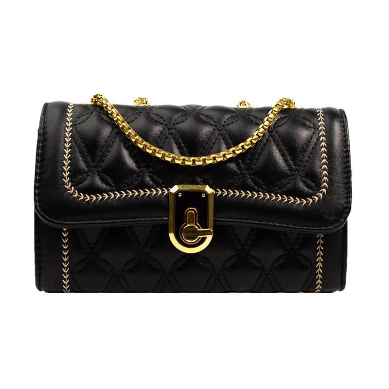Fashion Chain Lock Shoulder Bag Women s Bag Urban Simple Handbag Crossbody Bag чёрный