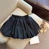 Frühling Sommer High Waist Wolkenblase Puffy Rock Damen Blütenknospe Kurzer Rock Gepunkteter Halber Rock Elegant