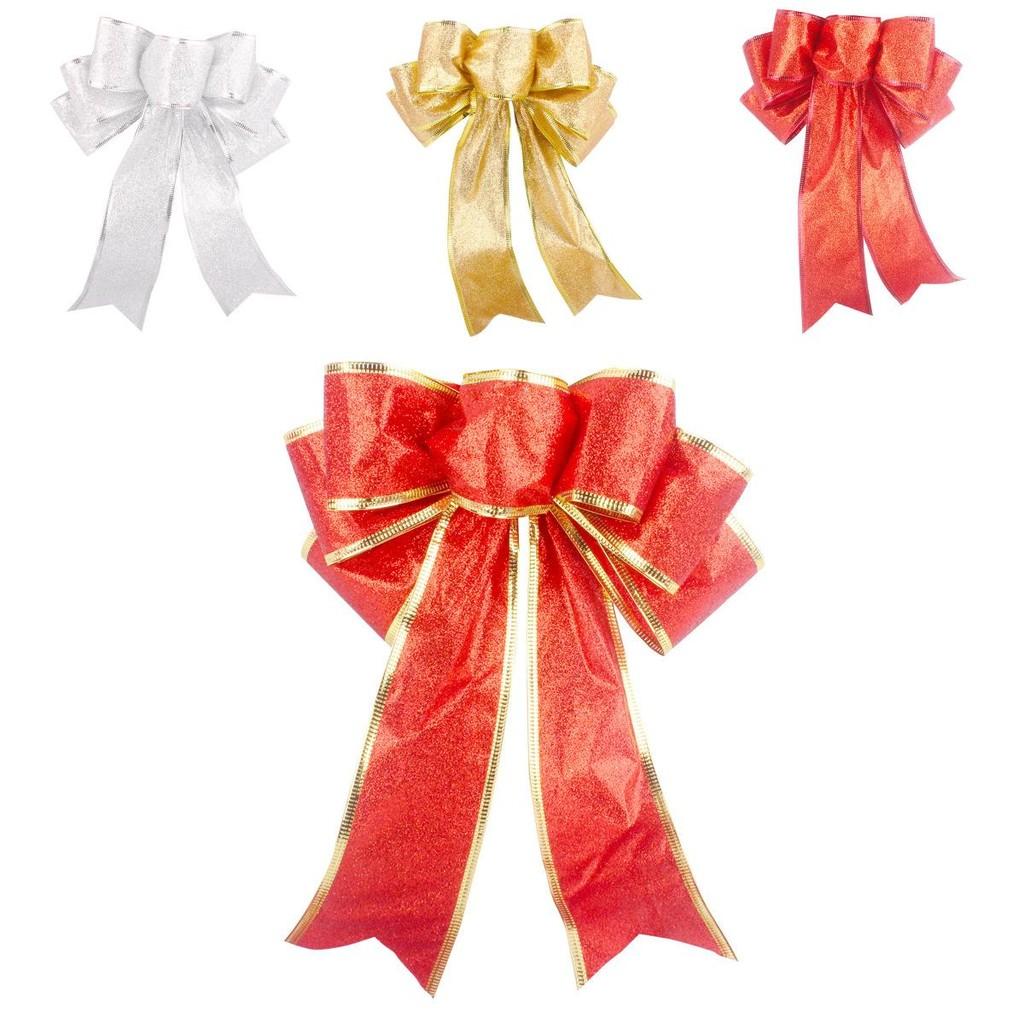 Christmas Stunning 20cm Bow Decorative Ornaments In Elegant Colors Perfect For Festive Cheer