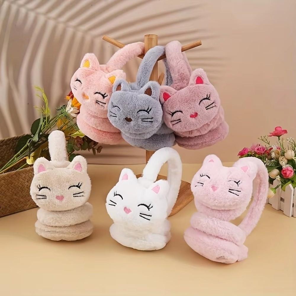 Plush Plush Ear Warmer Cartoon Cat Ear Cover Fashion Winter Earmuffs  Autumn Winter