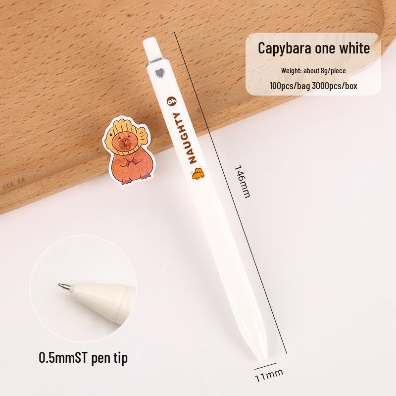 Capybara Gel Ink Pen, 0.5mm - Cute, Smooth, Quick-Drying, Girlish Style for Problem-Solving. ST Head 0.5mm