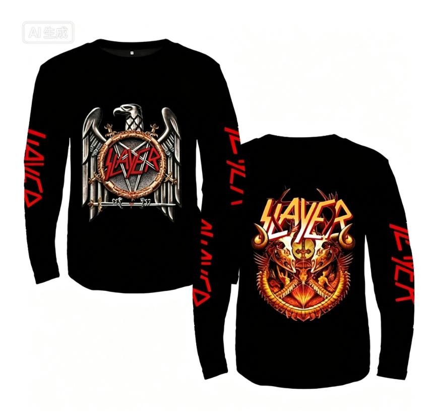Rock Slayer Band Long SleeveT-shirt Men Women Fashion Oversized Tops Tees 3D Print Metal Tshirt Mens Clothing Skull Streetwear