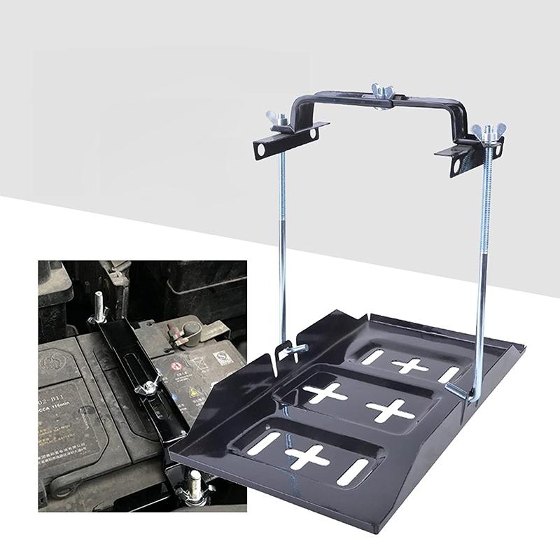 Universal Car Adjustable Battery Tray Bracket Storage Battery Holder Tray Mount Hold Down Clamp Bracket Kit For Auto Suv