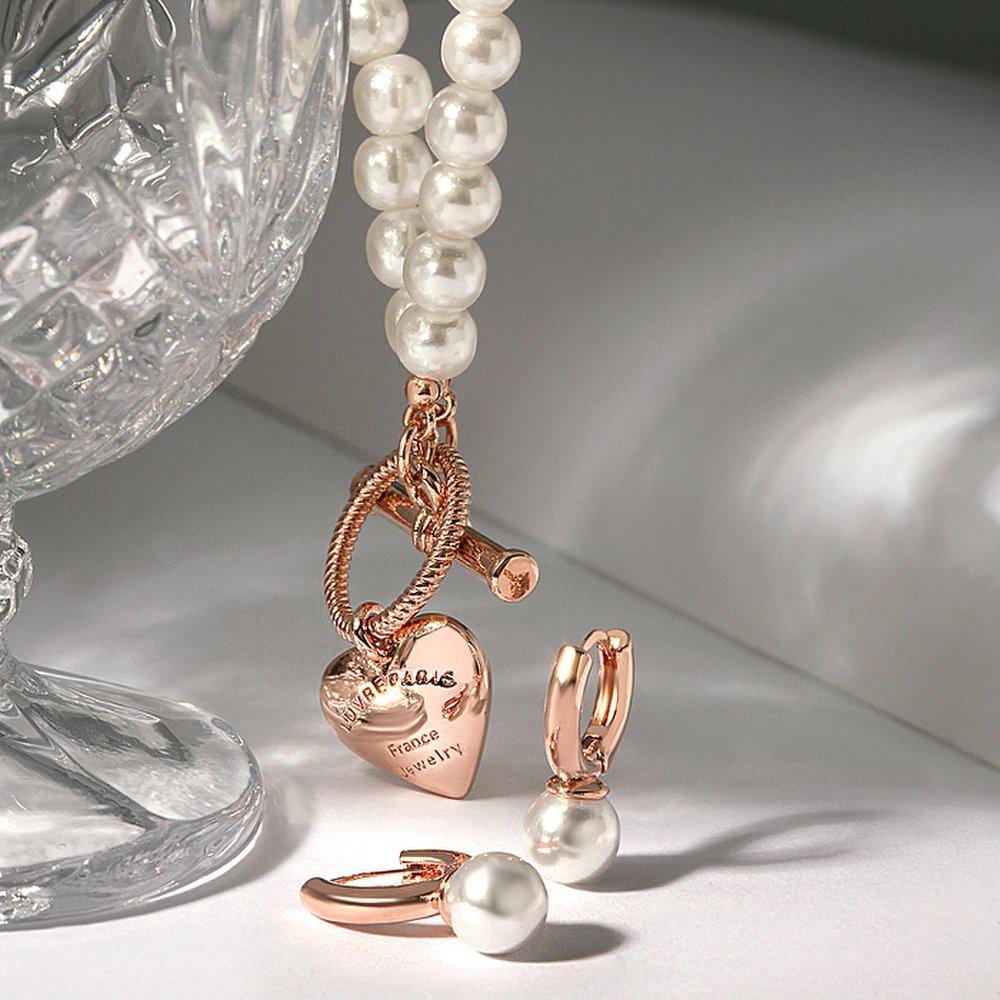 [Luvre Paris] Louvre Plump Herz Perlenkette Na0575