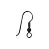 Brass Ear Hooks, Black, 20mm, sct.-LS 4 Pcs
