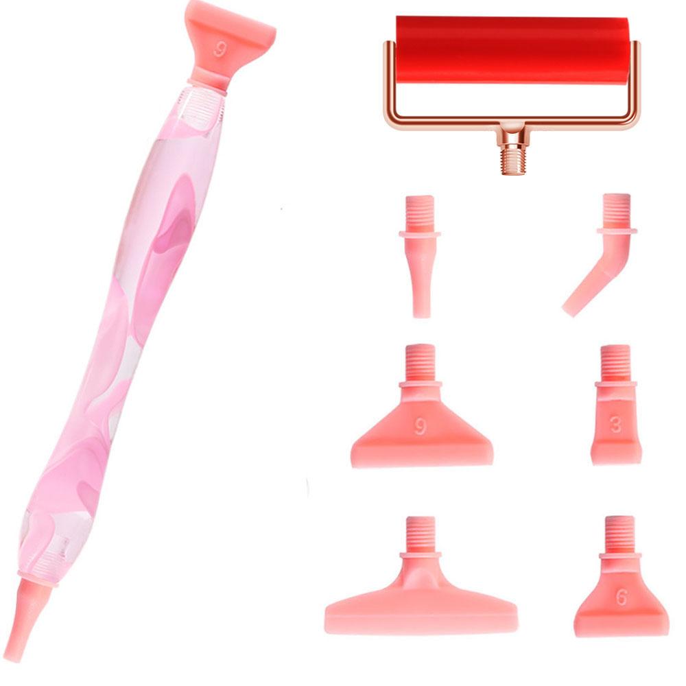 

5D Resin Diamond Painting Pen Replacement Pen Heads Point Drill Pens with Metal Roller Placer Tips DIY Art Crafts Diamond Painti рожевий