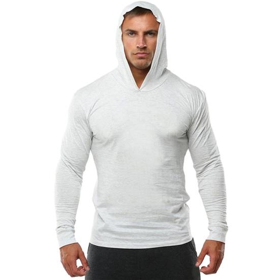Muži Mikina s kapucí Dlouhé rukávy Jednobarevné Ležérní Slim Fit Měkká Bavlna Prodyšná Podzim Cvičení Muži Fitness Top Mikina s kapucí Sportovní oblečení