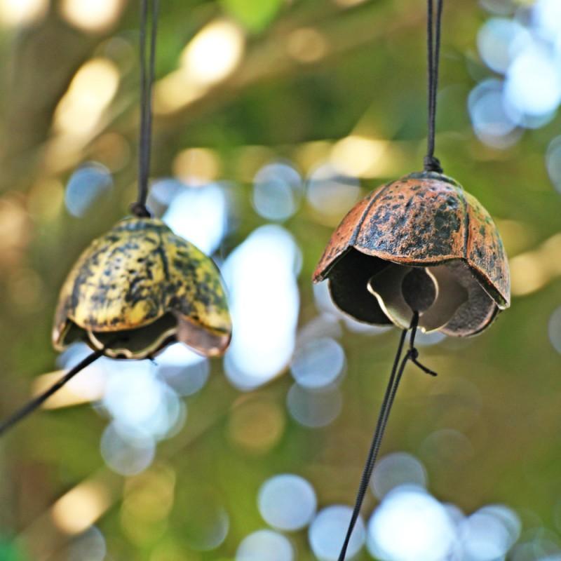 Japanese Style Cast Iron Wind Chime Decorative Hanging Ornament With Floral Home Interior