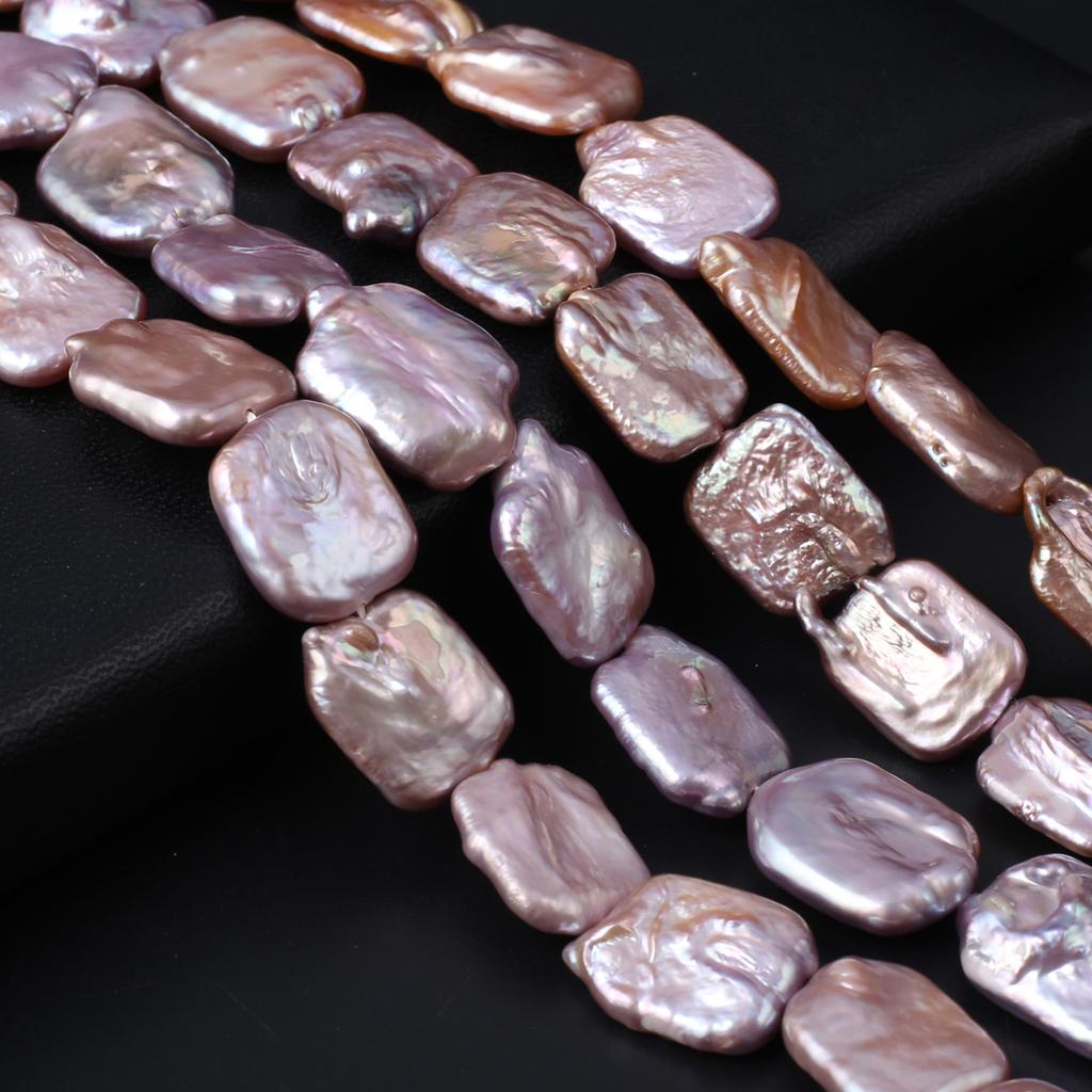 1String, Purple Natural Freshwater Pearls, Baroque Rectangle Pearl Beads, 15×18 Mm, for DIY Necklace Accessories, Jewelry Making, Women Gift, 36 Cm