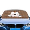 Cute Cat Dog Design Car Windshield Snow Cover 77x36inch Waterproof Auto Sunshade Frost Protector Snow & Ice Windshield Cover