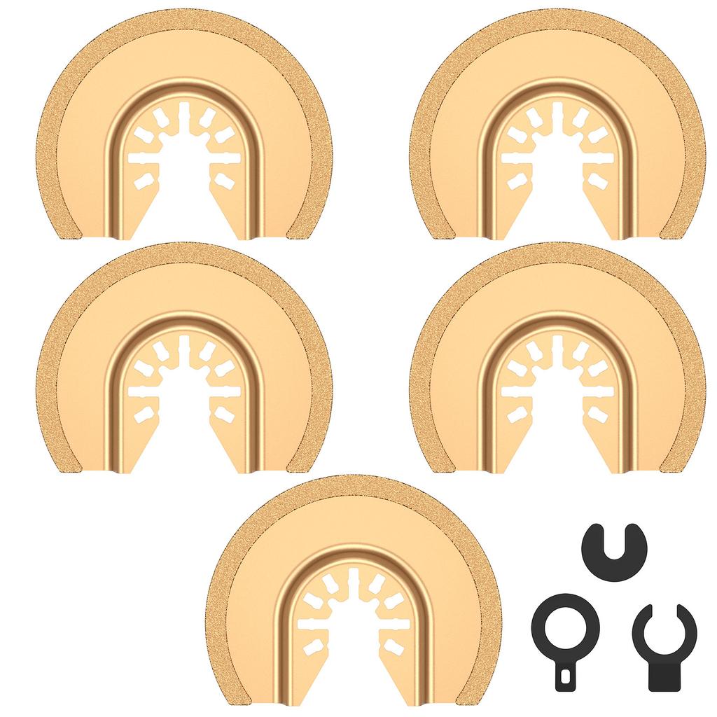 5/6Pcs Oscillating Saw Blades 3-1/2inch Semicircular Saw Blade Bimetal Multitool Blades Flush Cut Oscillating Saw Blades Cutting