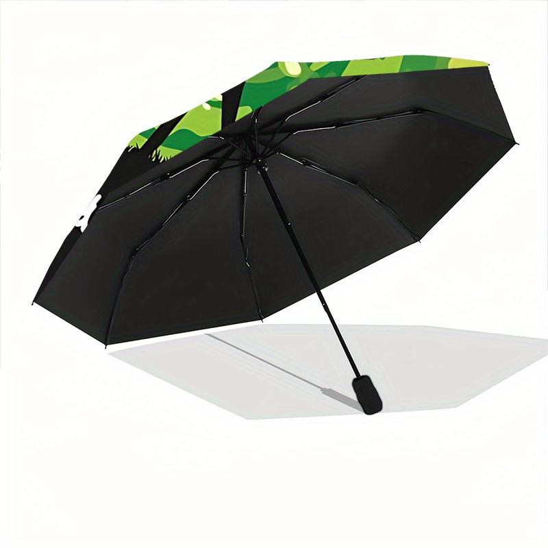 Rick, Morty Automatic Folding Umbrella with Sturdy Iron Frame, Portable Compact Travel Umbrella All-Season Use Parties 0807072