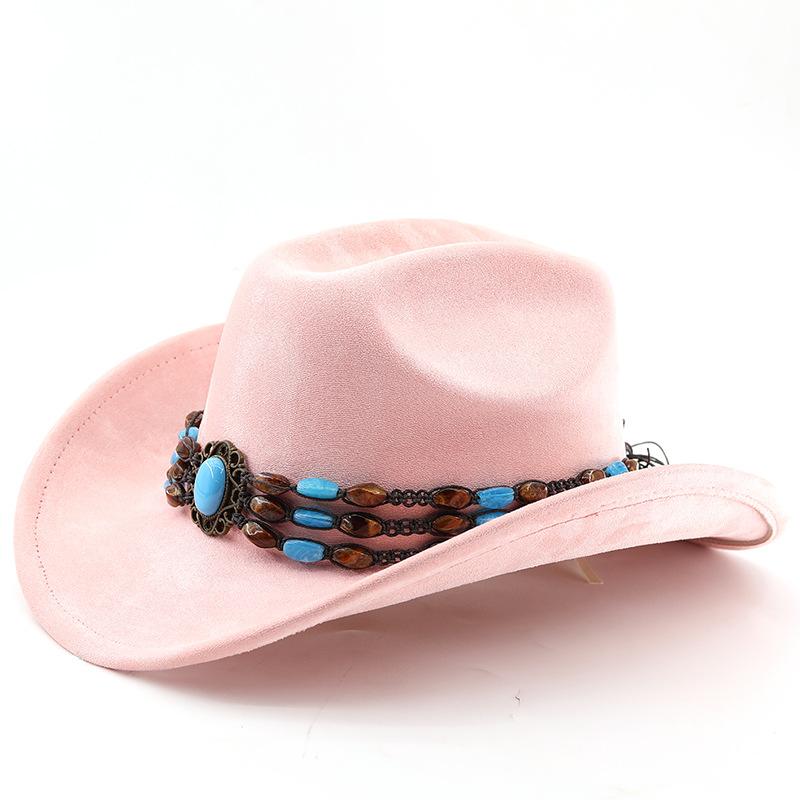 Suede Horse Riding Western Cowboy Hat For Men And Women Outdoor Travel Hat With Rolled Brim Ethnic Style Top Hat Felt Hat