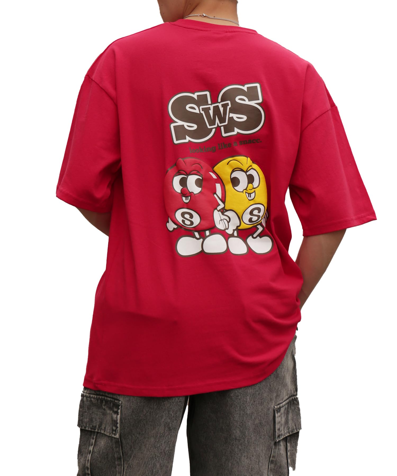 

IMPROMES Повседневная футболка с коротким рукавом SWS, мужская, красная