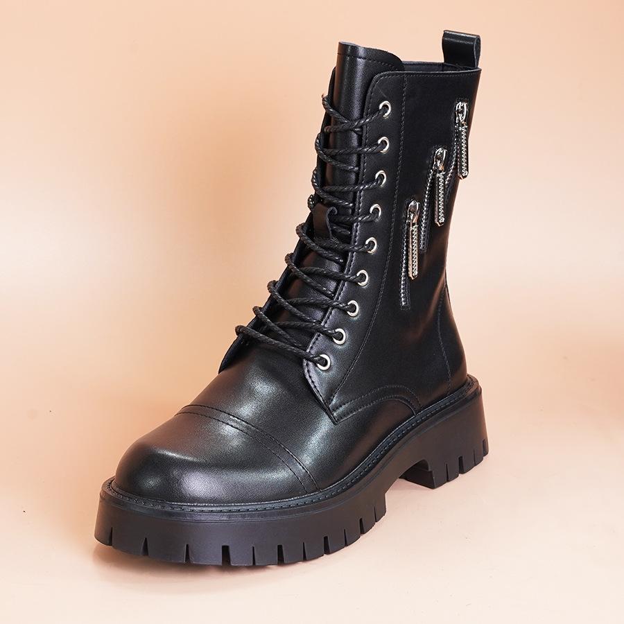 Big head thick-soled Martin boots men's American tooling boots trendy high-top winter velvet thermal locomotive leather boots