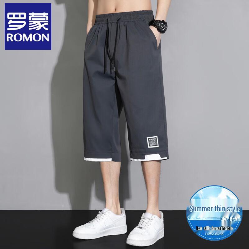 Romon Men s Summer Quick-Dry Straight-Leg Capri Shorts 3XL