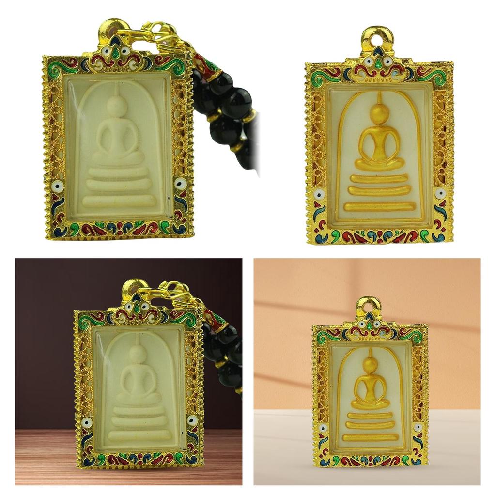 Phra Somdej Buddha Thai Amulett Halsband Hänge Retro Vintage Skyddande Charm Talisman Kraftfull Rikedom Framgång Hälsa Lycka Smycken Thailand Reproduktion